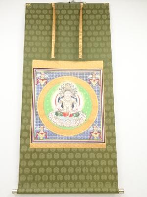 胎蔵界大日如来　肉筆紙本掛軸（高野山建部快運箱書）